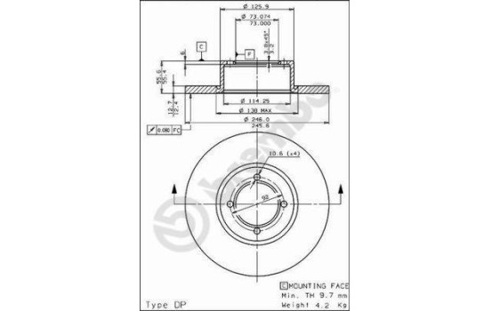 Disque de frein 08.2953.20 Brembo, Image 2