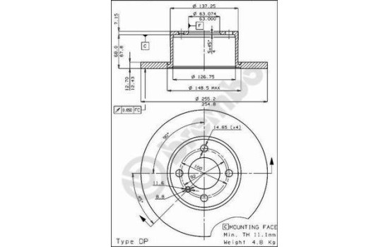 Disque de frein 08.3288.20 Brembo, Image 2