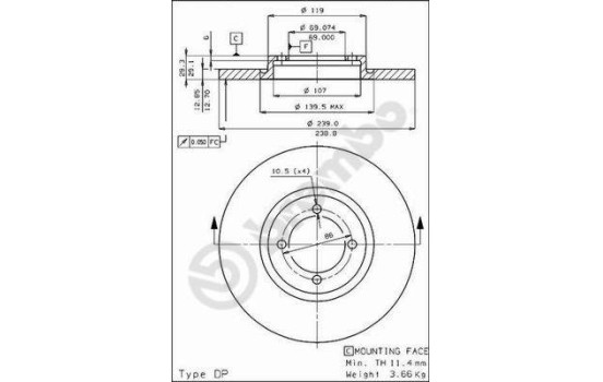 Disque de frein 08.4472.10 Brembo, Image 2