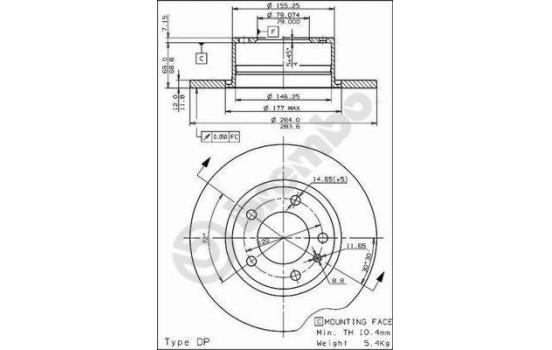Disque de frein 08.4485.10 Brembo, Image 2