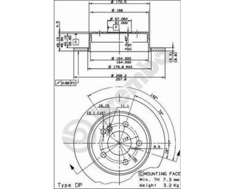 Disque de frein 08.4738.14 Brembo, Image 2