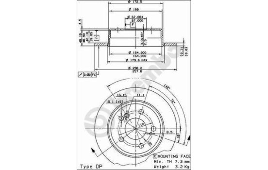 Disque de frein 08.4738.14 Brembo, Image 2