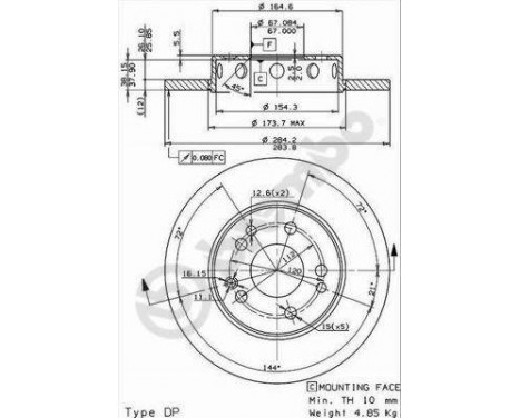 Disque de frein 08.4750.34 Brembo, Image 2