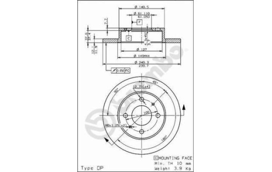 Disque de frein 08.4932.10 Brembo, Image 3
