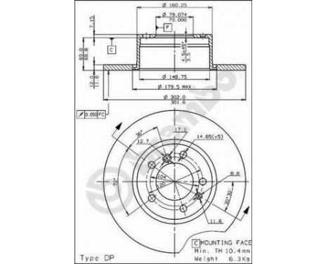 Disque de frein 08.5141.20 Brembo, Image 2