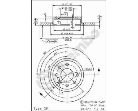 Disque de frein 08.5186.20 Brembo, Image 2