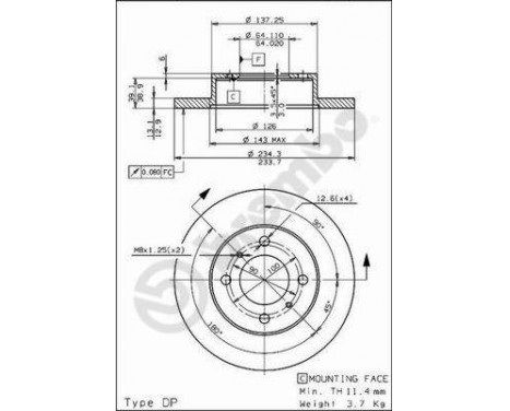 Disque de frein 08.5243.30 Brembo, Image 2