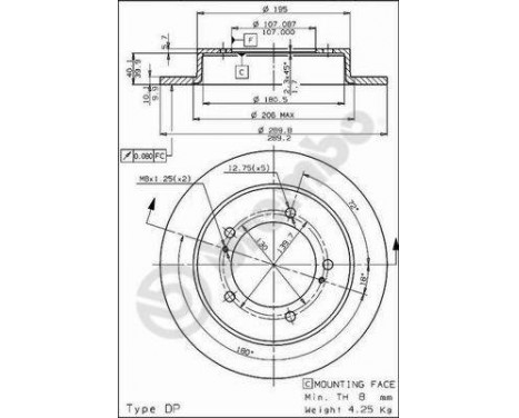 Disque de frein 08.5266.10 Brembo, Image 2