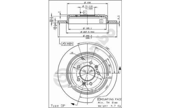 Disque de frein 08.5344.20 Brembo, Image 2