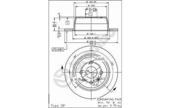 Disque de frein 08.5559.10 Brembo, Image 2