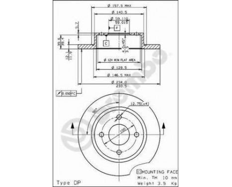 Disque de frein 08.5691.10 Brembo, Image 2