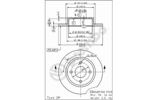 Disque de frein 08.5691.10 Brembo, Image 2