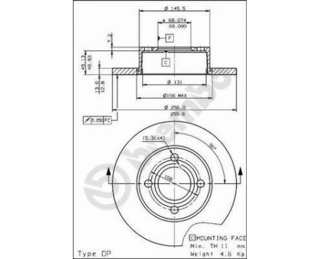 Disque de frein 08.5714.10 Brembo, Image 2