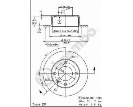 Disque de frein 08.5729.14 Brembo, Image 3