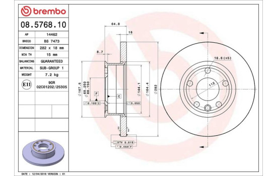 Disque de frein 08.5768.10 Brembo, Image 4