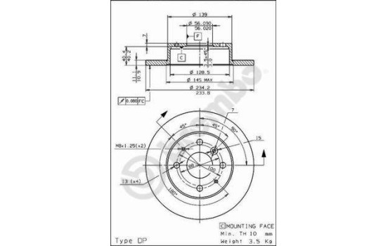 Disque de frein 08.5878.10 Brembo, Image 2