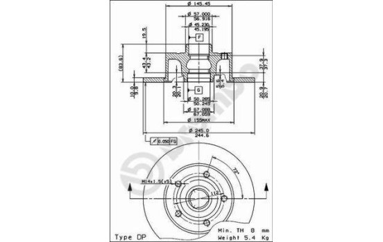 Disque de frein 08.6911.14 Brembo, Image 2