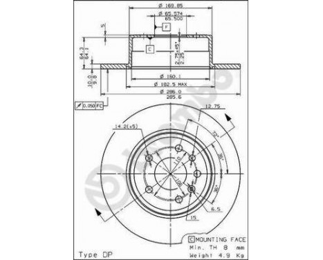 Disque de frein 08.7015.10 Brembo, Image 2