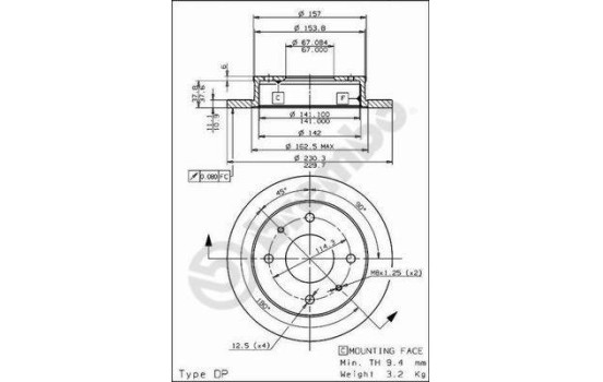 Disque de frein 08.7811.10 Brembo, Image 2