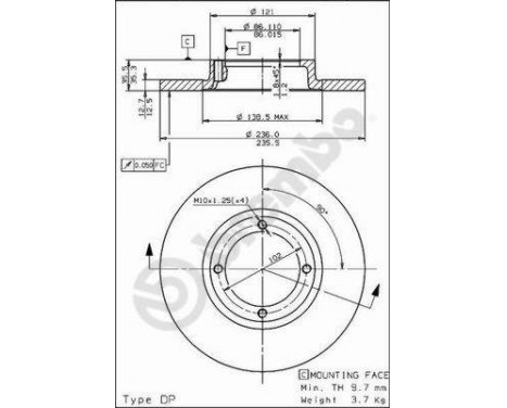 Disque de frein 08.7822.10 Brembo, Image 2