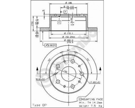 Disque de frein 08.8094.40 Brembo, Image 2