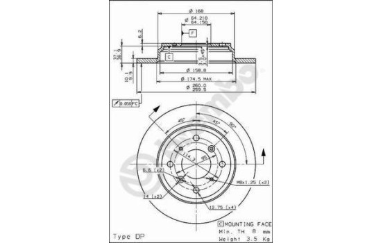 Disque de frein 08.9139.10 Brembo, Image 2