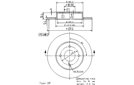 Disque de frein 08.9461.10 Brembo, Image 2