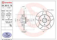 Disque de frein 08.9512.76 Brembo