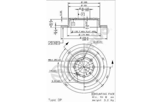 Disque de frein 08.9605.10 Brembo, Image 2