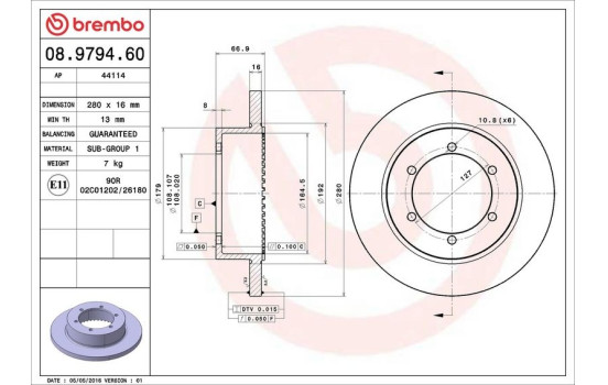 Disque de frein 08.9794.60 Brembo, Image 3