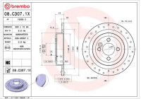 Disque de frein 08.C307.1X Brembo