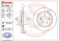 Disque de frein 08.D086.11 Brembo