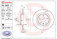 Disque de frein 08.D893.11 Brembo