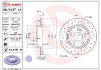 Disque de frein 08B3474X Brembo