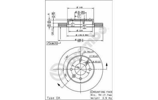 Disque de frein 09.3148.14 Brembo, Image 2