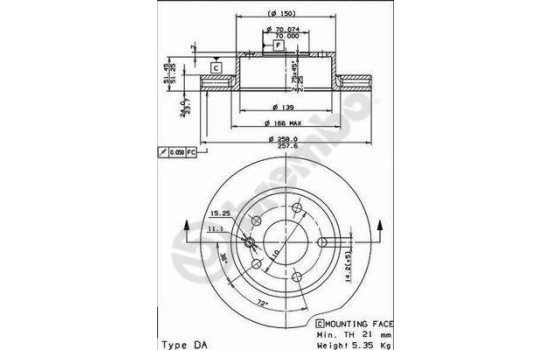Disque de frein 09.4947.20 Brembo, Image 2