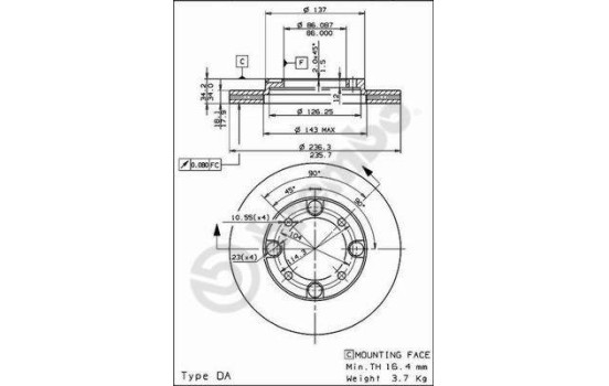 Disque de frein 09.5009.20 Brembo, Image 2