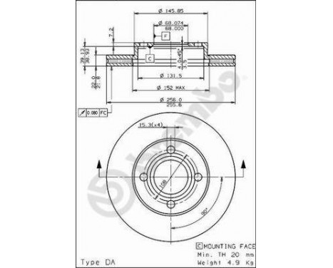 Disque de frein 09.5033.10 Brembo, Image 2