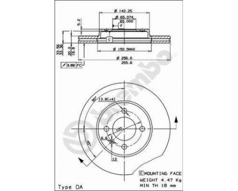 Disque de frein 09.5166.14 Brembo, Image 3