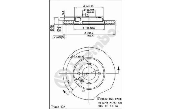 Disque de frein 09.5166.14 Brembo, Image 3