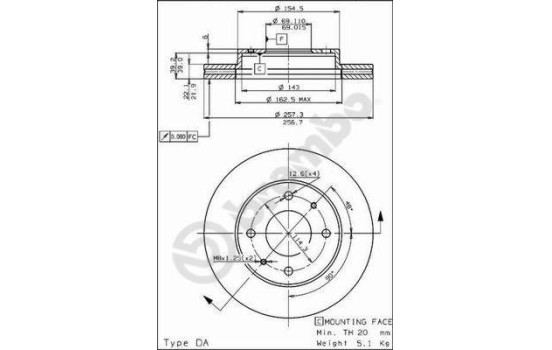 Disque de frein 09.5282.10 Brembo, Image 2