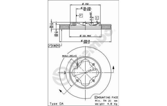Disque de frein 09.5290.14 Brembo, Image 2