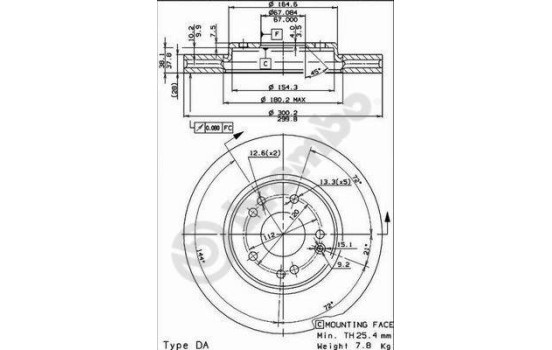 Disque de frein 09.5373.20 Brembo, Image 2