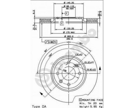 Disque de frein 09.5730.10 Brembo, Image 2