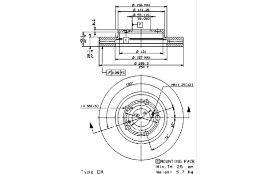 Disque de frein 09.5845.20 Brembo, Image 2