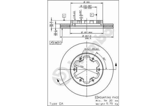Disque de frein 09.5873.10 Brembo, Image 2