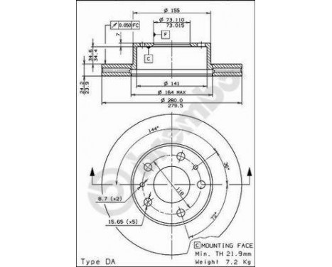 Disque de frein 09.5904.14 Brembo, Image 2