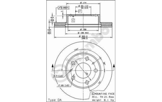 Disque de frein 09.5906.14 Brembo, Image 2
