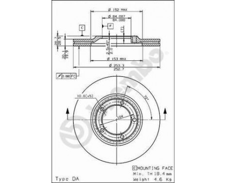 Disque de frein 09.6804.10 Brembo, Image 2