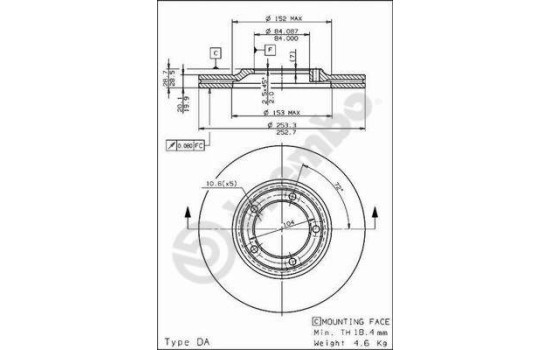 Disque de frein 09.6804.10 Brembo, Image 2